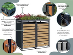 Wood Effect Wheelie Bin Storage With Planter- Double Bin Store