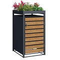 Wood Effect Wheelie Bin Storage With Planter- Single Bin Store
