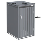 Anthracite Grey Wheelie Bin Storage - Single Bin Store