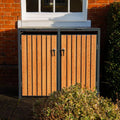 Wood Effect Wheelie Bin Storage - Double Bin Store